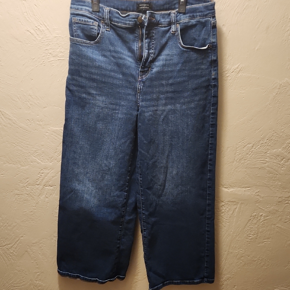 Banana Republic High-Rise Wide Leg Jeans - Dark Blue